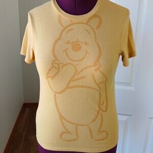 Disney Winnie the Pooh Bear T-shirt XS oversized unisex yellow orange tee EUC
